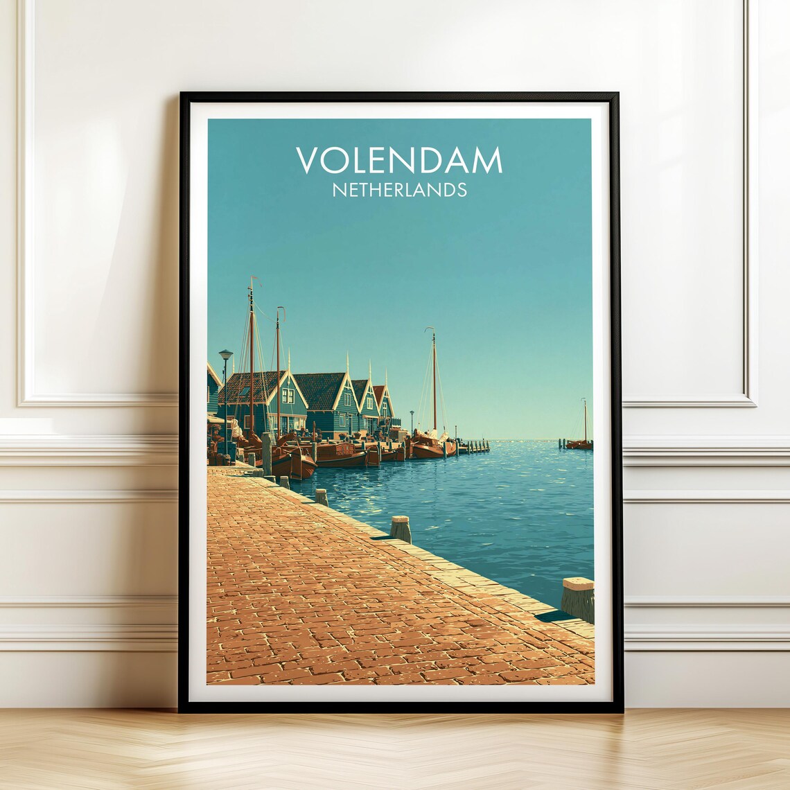 Volendam Netherlands Vintage Travel Poster