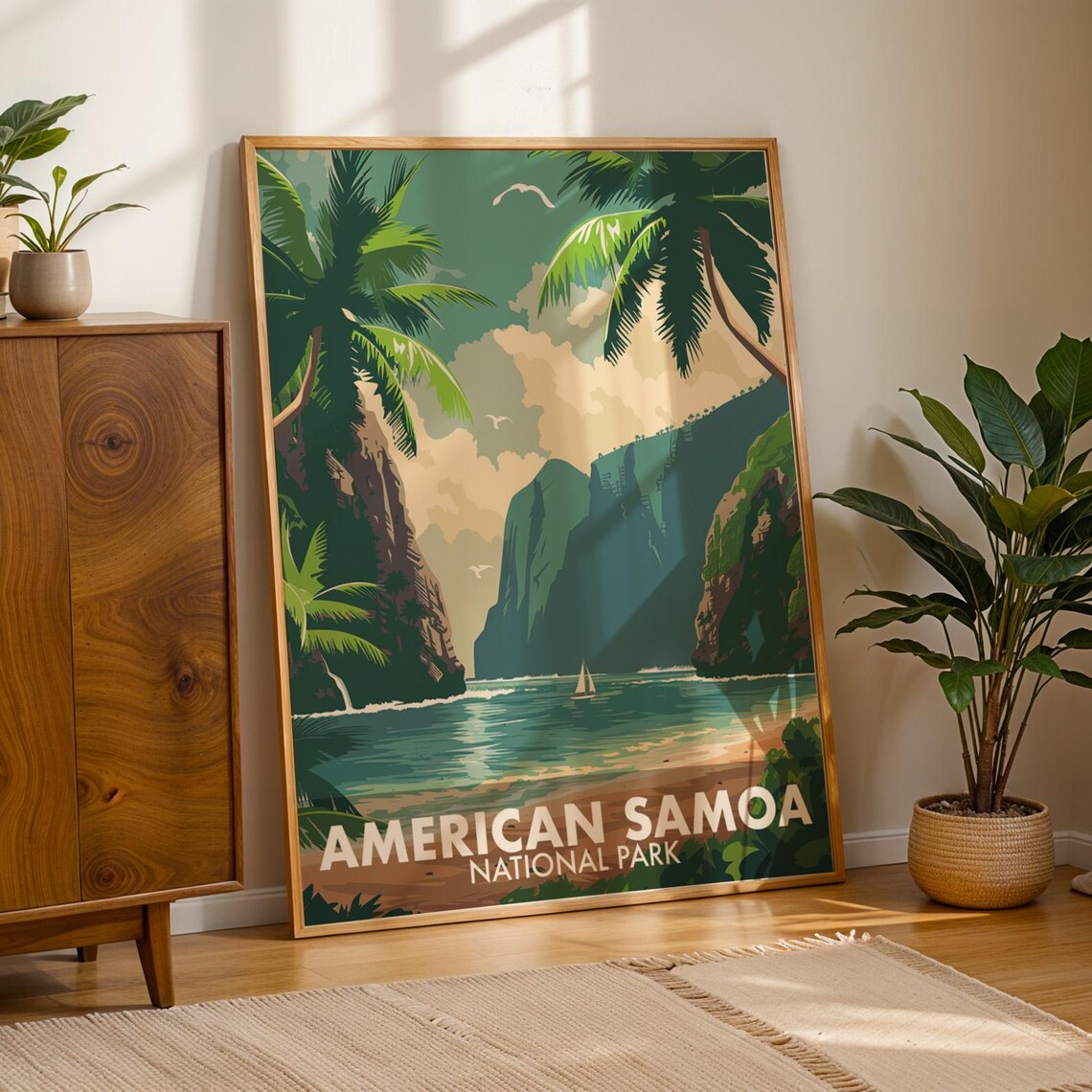 American Samoa National Park Retro Travel Poster