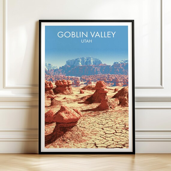 Goblin Valley Utah Desert Hoodoos Travel Landscape Art Poster