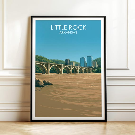Little Rock Arkansas Vintage Travel Poster