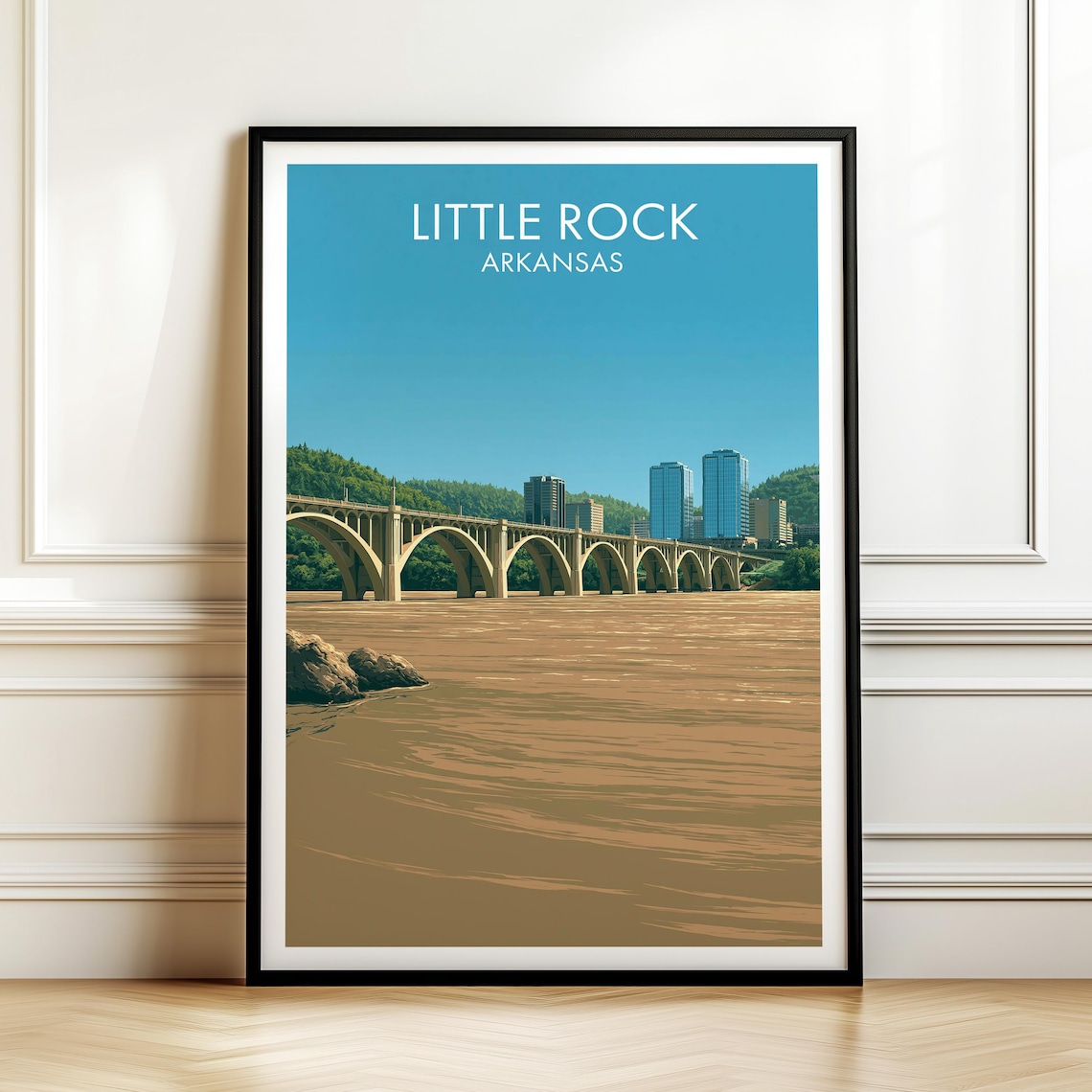 Little Rock Arkansas Vintage Travel Poster