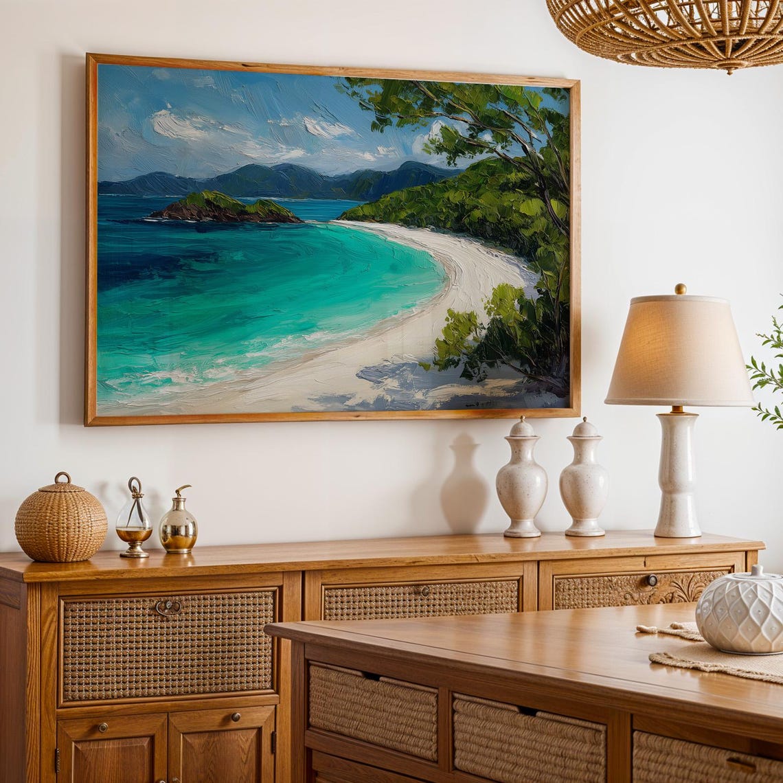Virgin Islands National Park Tropical Beach Turquoise Water Poster