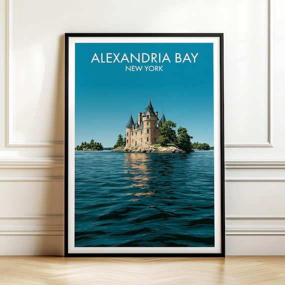 Alexandria Bay New York Boldt Castle Travel Poster Island Castle View