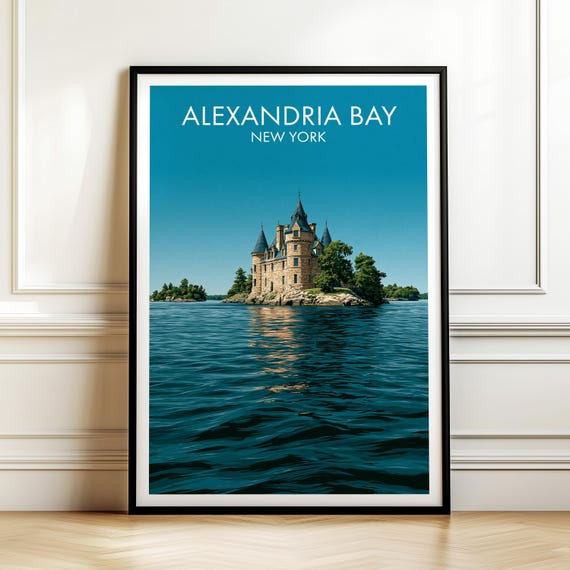 Boldt Castle Alexandria Bay New York Poster Usa Travel Wall Art American Landmark Print Gift