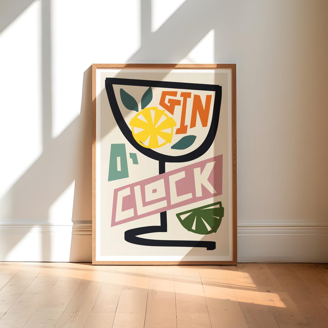 Gin O'Clock Retro Kitchen Art Print