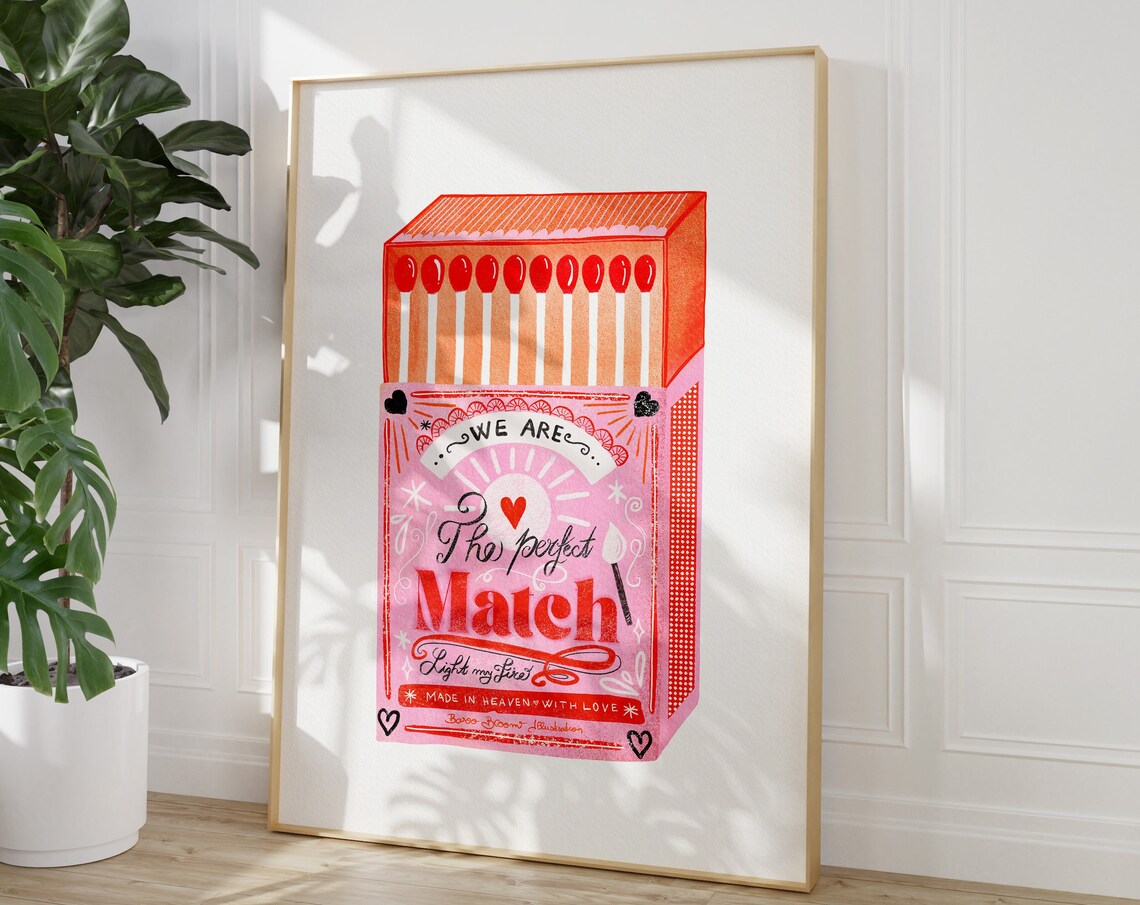 Perfect Match Pink Matchbox Vintage Poster Print - Image 8