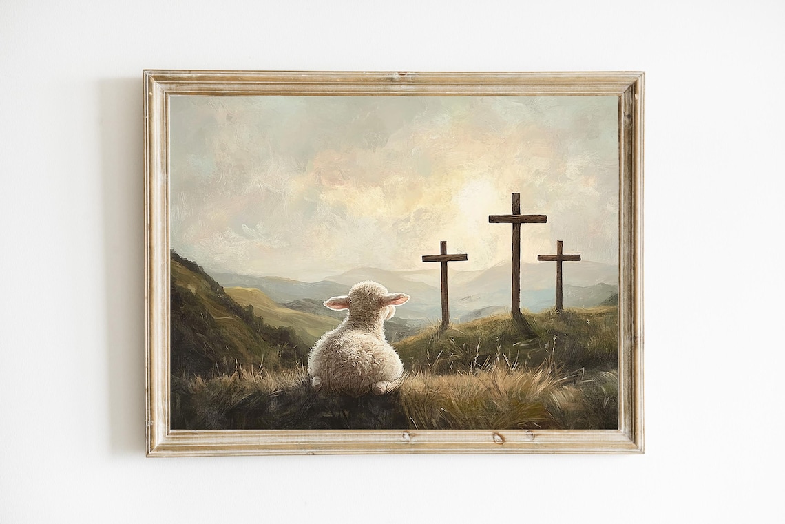 Lamb Of God Resurrection Calvary Christian Art Print