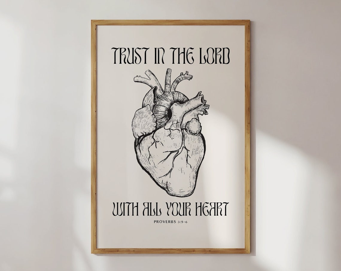 Proverbs 35 6 Trust In The Lord Christian Merch Vintage Christian Wall Art Scripture Verse Wall Art