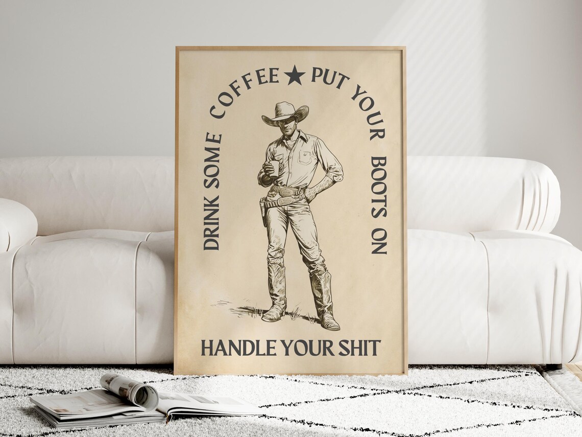 Coffee Cowboy - Vintage Travel Poster - Image 3