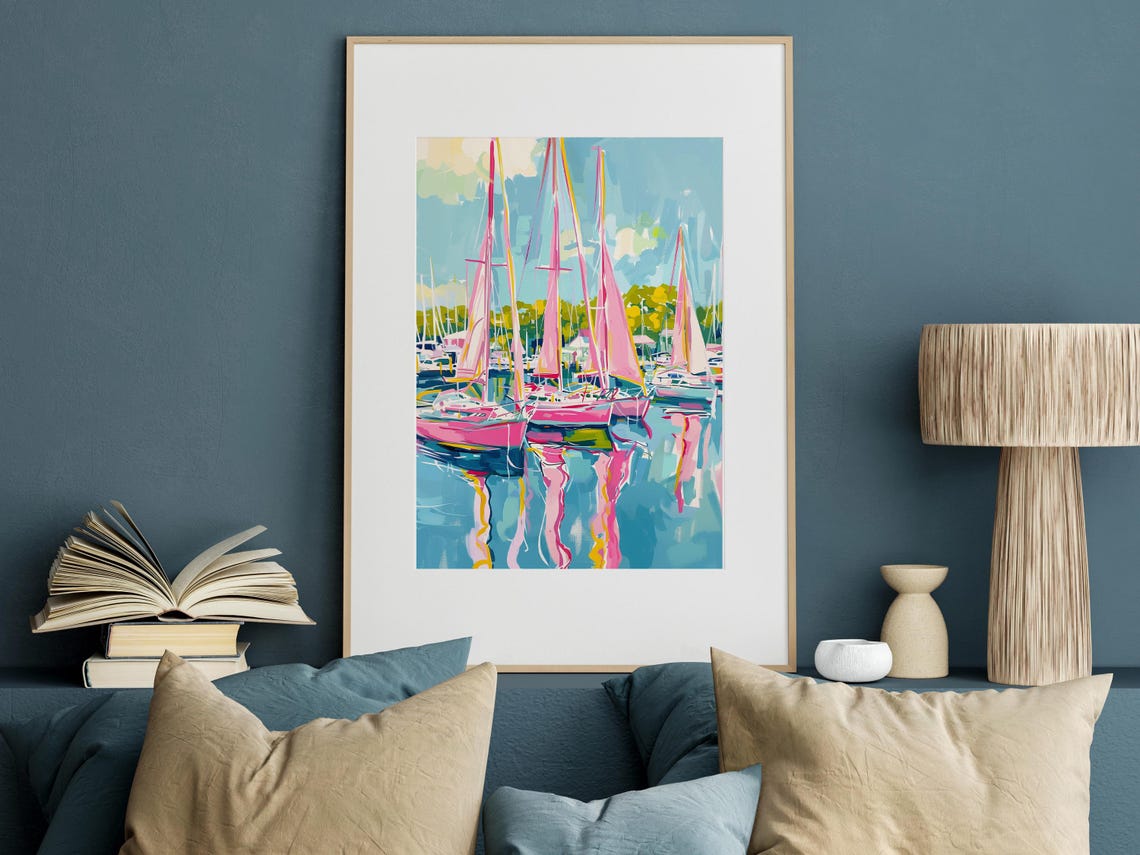 Sailboats Harbour Travel Poster - Image 2