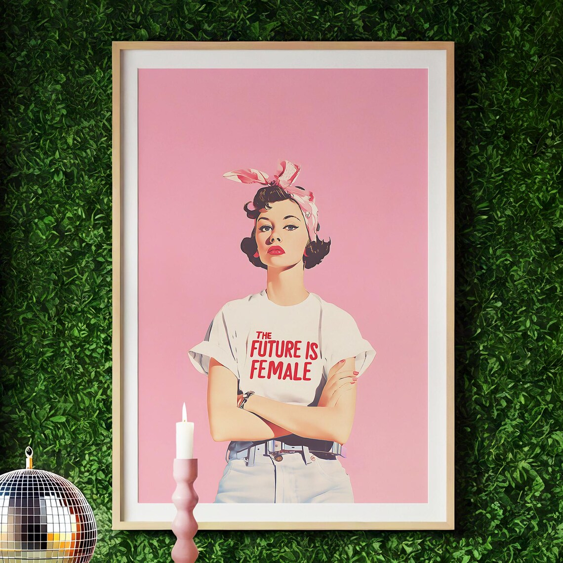 The Future Is Female Poster, Retro Woman Art Print