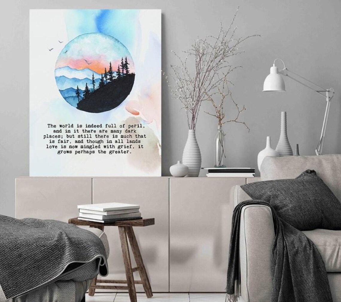 J.R.R. Tolkien Quote, Watercolor Inspiration Art Print - Image 3