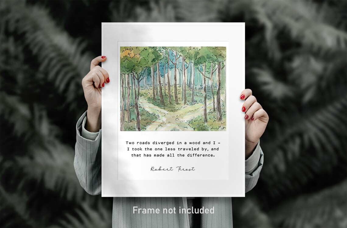 Robert Frost Quote Art Print, Housewarming Gift - Image 2