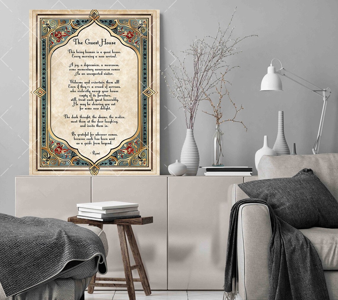 The Guest House, Rumi Literary Quote Poster Print - Image 2