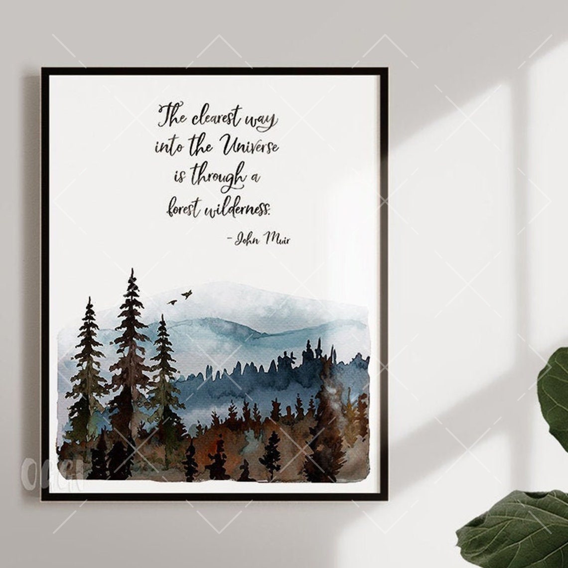 John Muir Clearest Way Into The Universe Forest Watercolor Poster