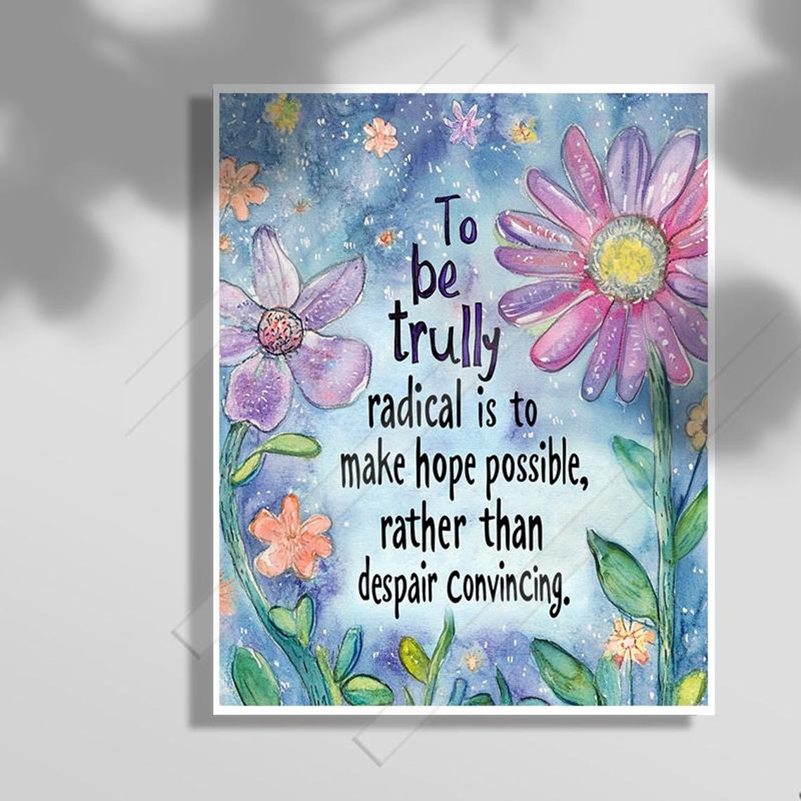 Make Hope Possible Floral Watercolor Inspirational Quote Poster
