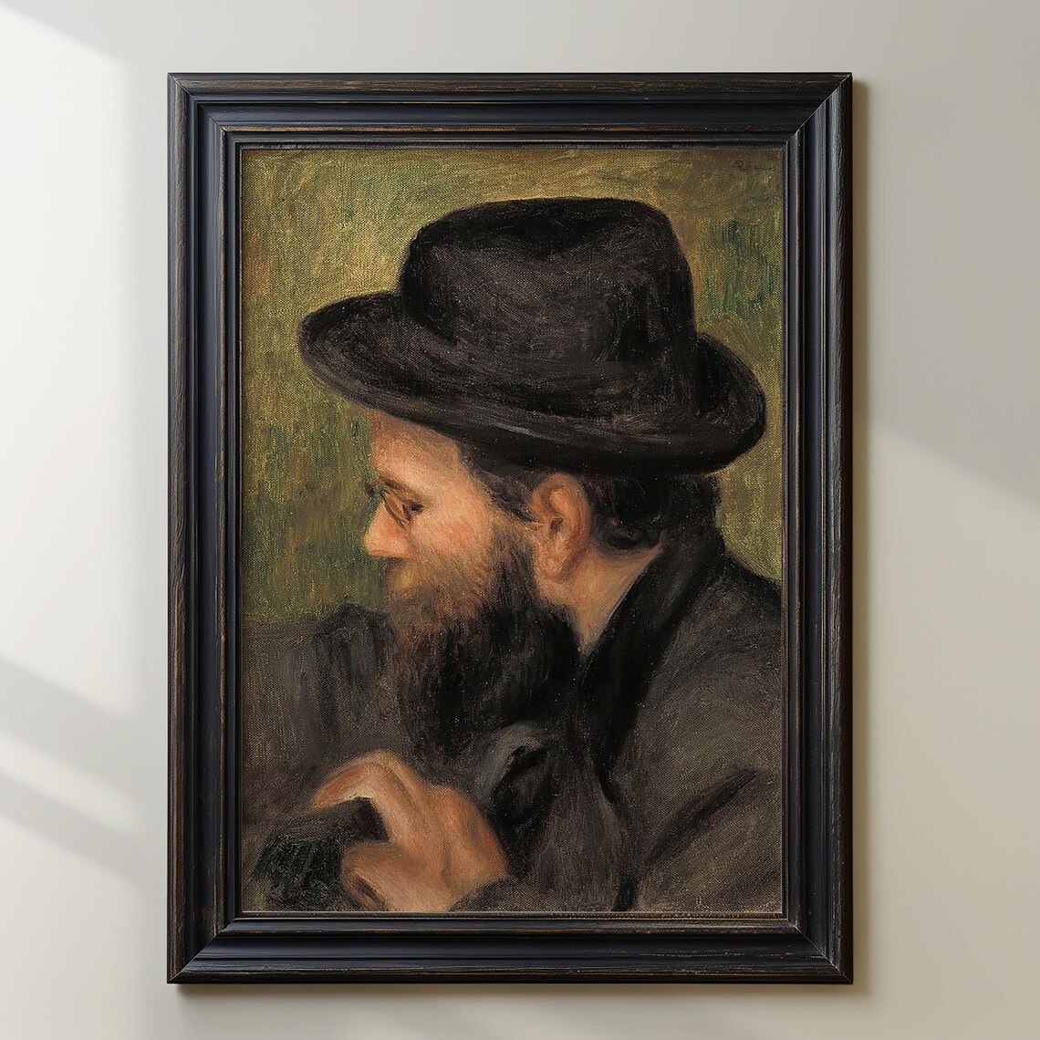 Impressionist Bearded Man With Black Hat Vintage Portrait Painting Poster - Image 3