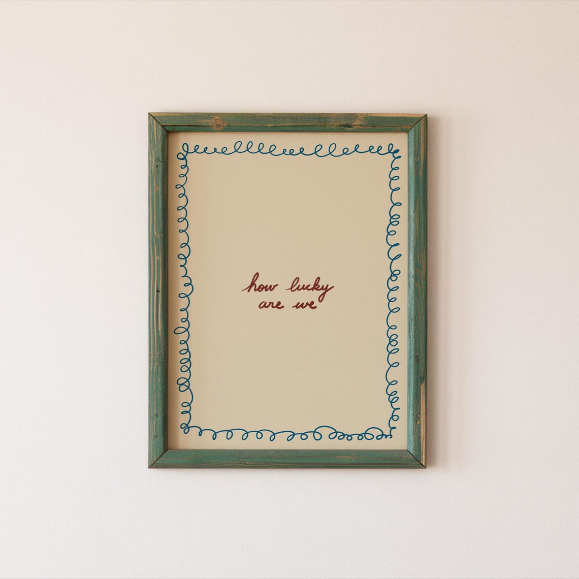 How Lucky Are We Print Minimalistic Trendy Home Decor