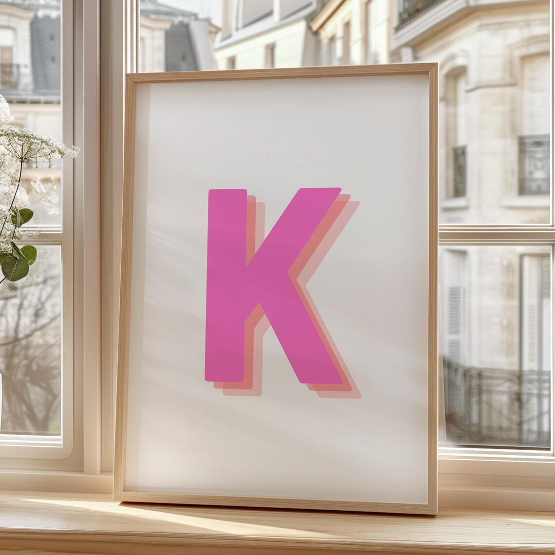 Retro 3D Letter K Poster, Baby Letter Art - Image 5