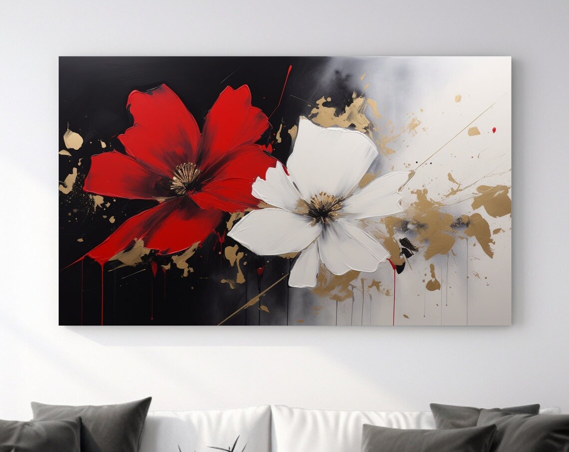 Abstract Flower Painting, Luxury Floral Art Print