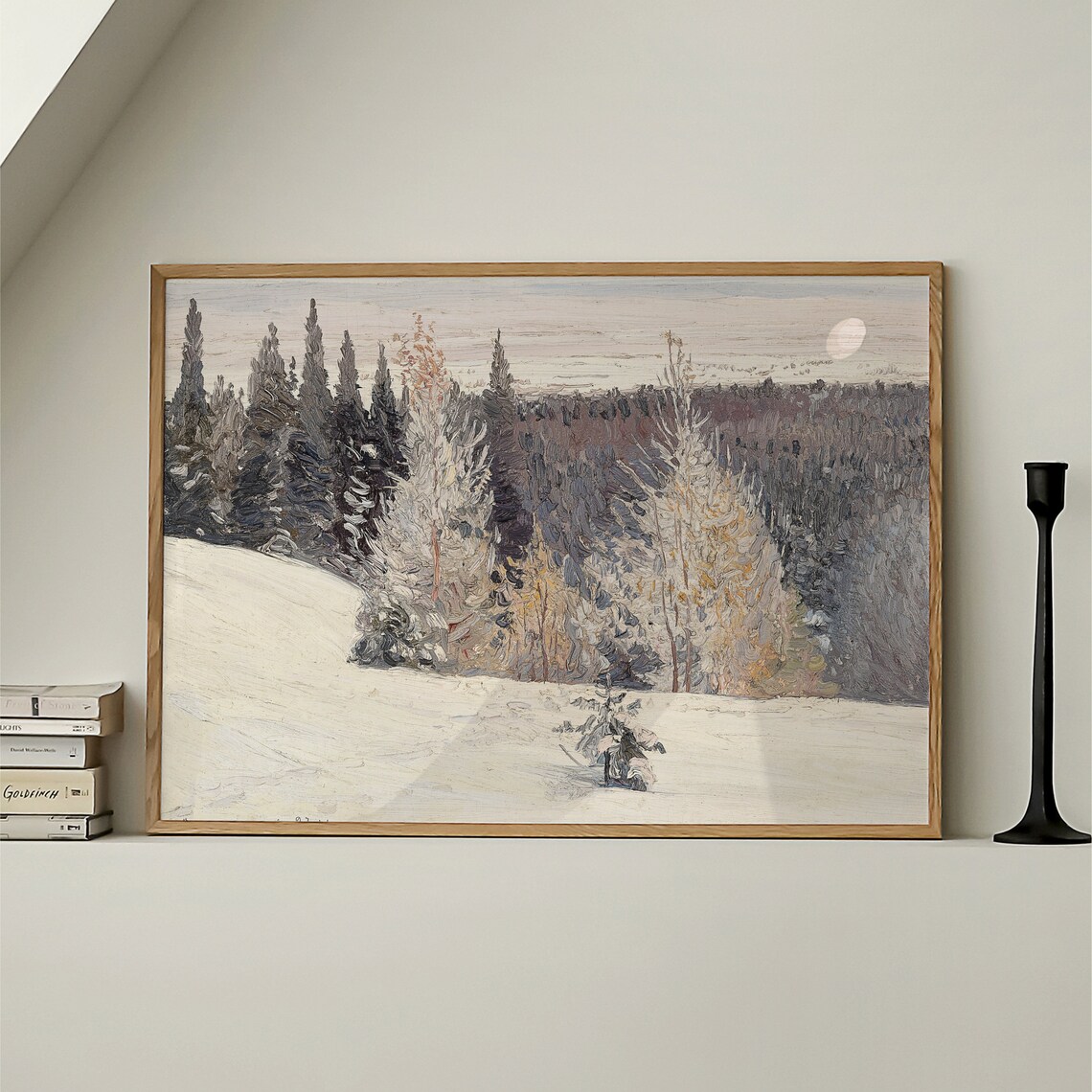 Snowy Christmas Trees Landscape, Winter Decor - Image 4