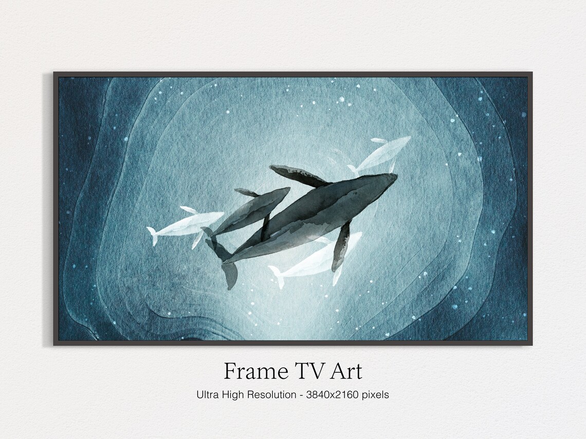 Humpback Whale Watercolor Underwater Art Print