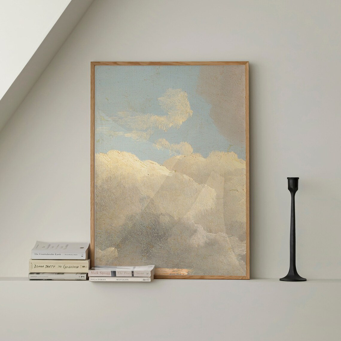 Skyscape Vintage Painting, Abstract Wall Art Print - Image 4