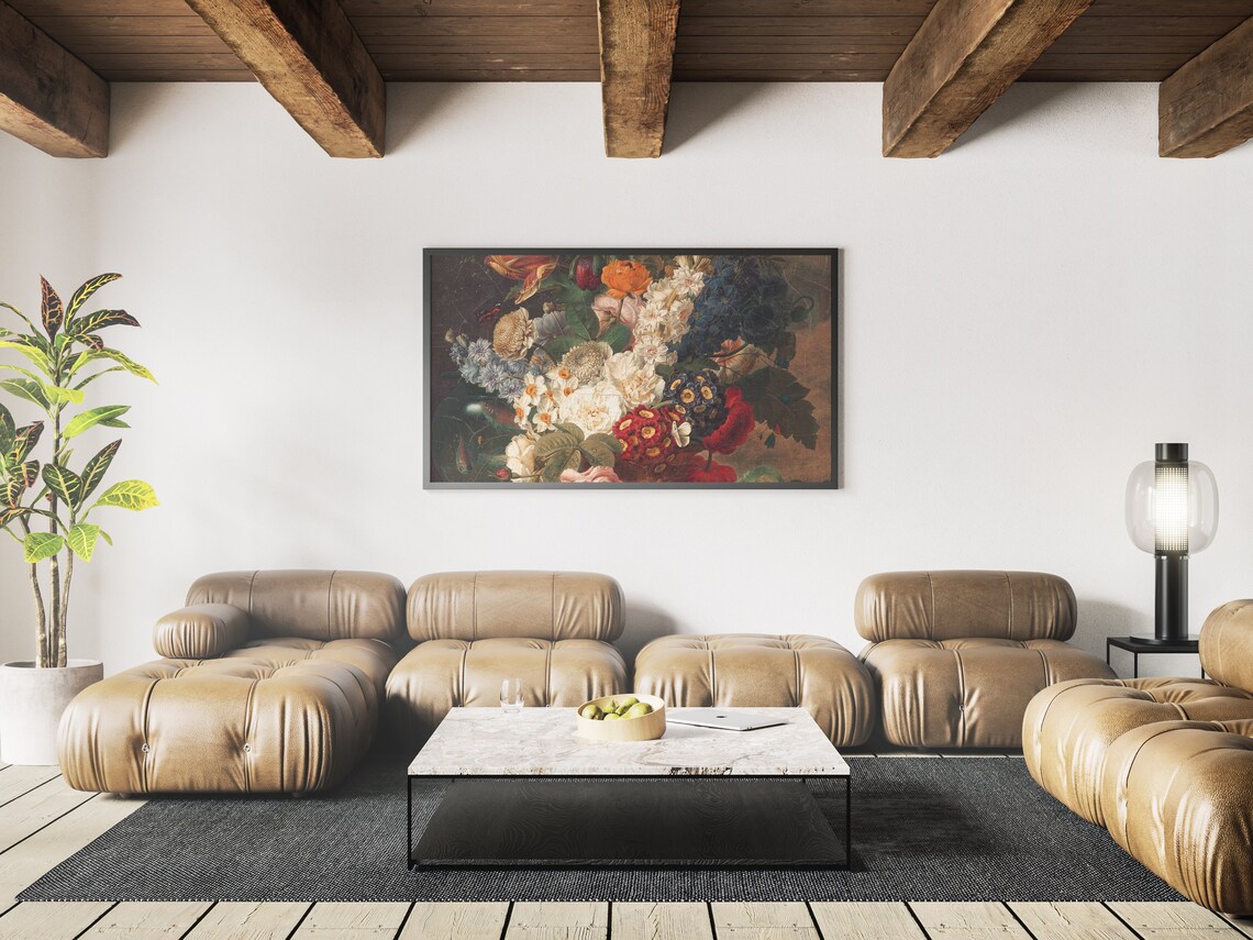 Spring Flowers Bouquet Classic Oil Art Print - Image 3