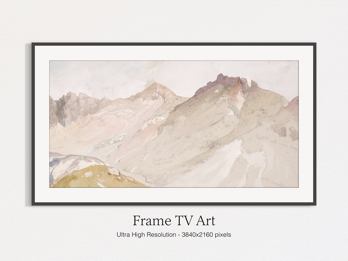 Frame Tv Art Watercolor Mountain Painting Instant - Image 5