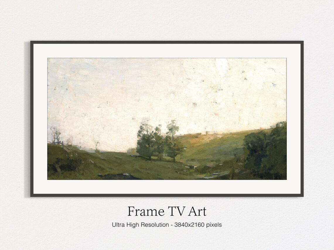 The Three Trees Painting, Vintage Landscape Art - Image 5