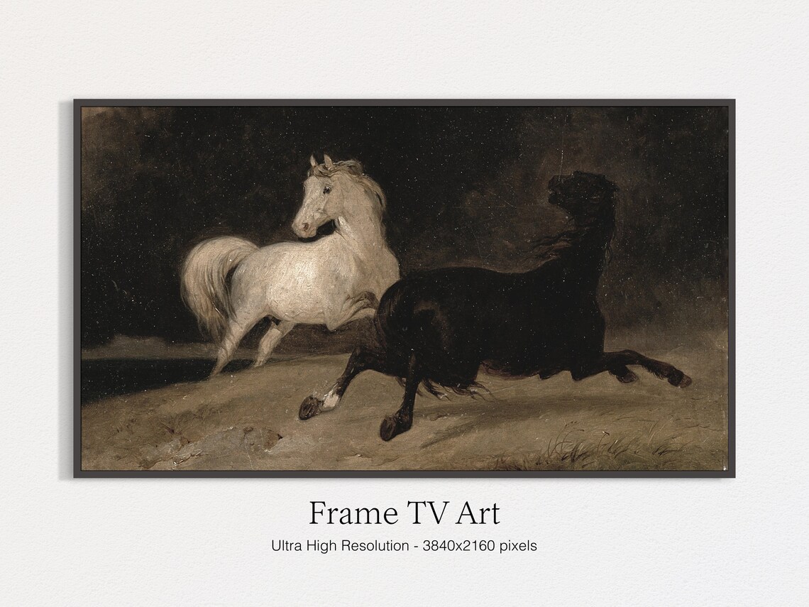 Classic Horses Painting, Farmhouse Art Print
