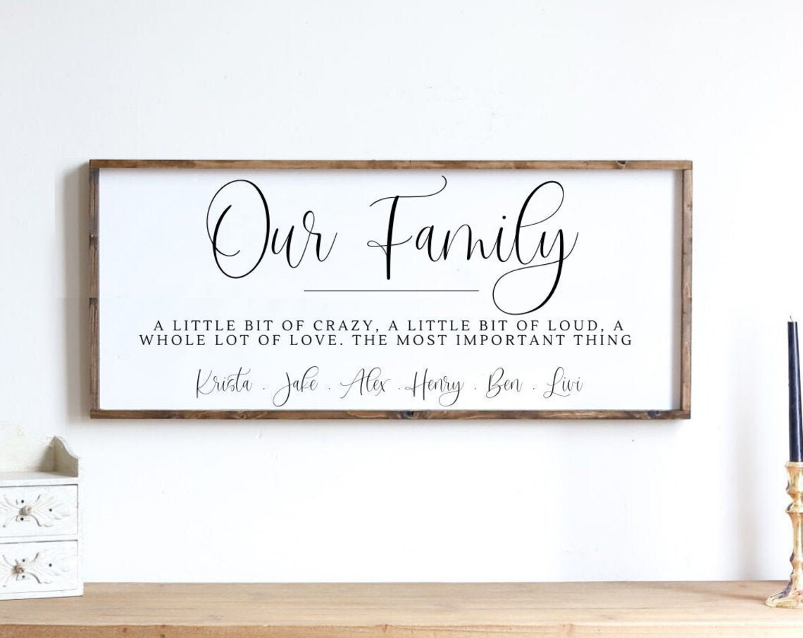 Our Family A Little Bit of Crazy Loud Whole Lot of Love Quote Poster
