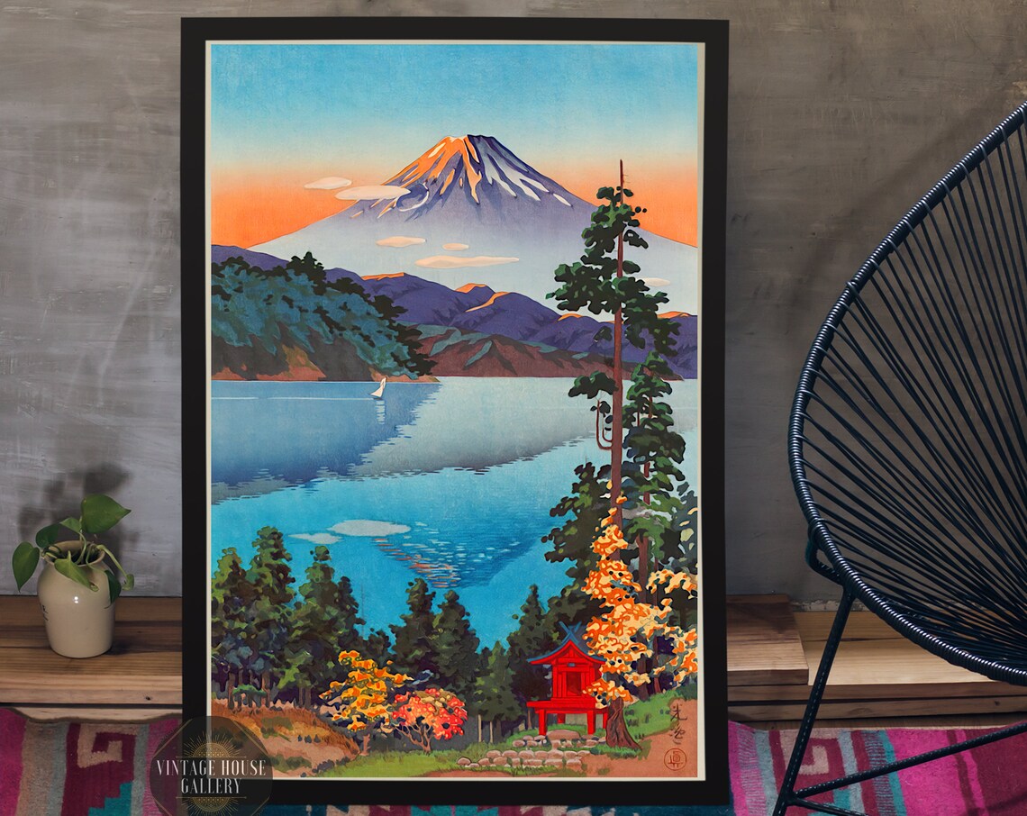 Lake Ashi In The Hakone Hills Ukiyo-e Art Print