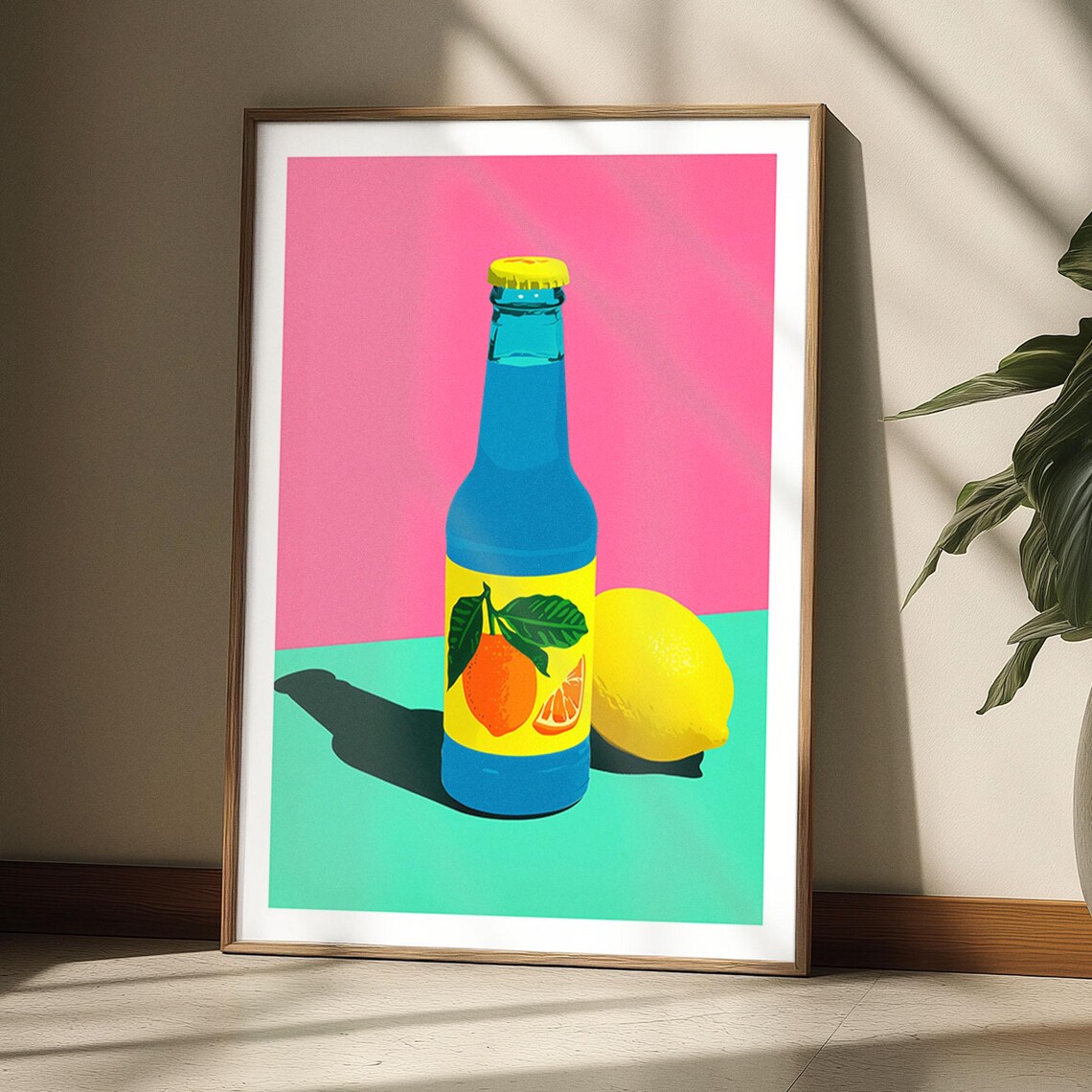 Pop Art Lemonade, Retro Soda Bottle Illustration