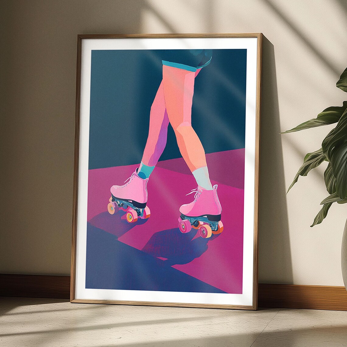 Retro Roller Skates Pop Art Print, 80s 90s Nostalgia