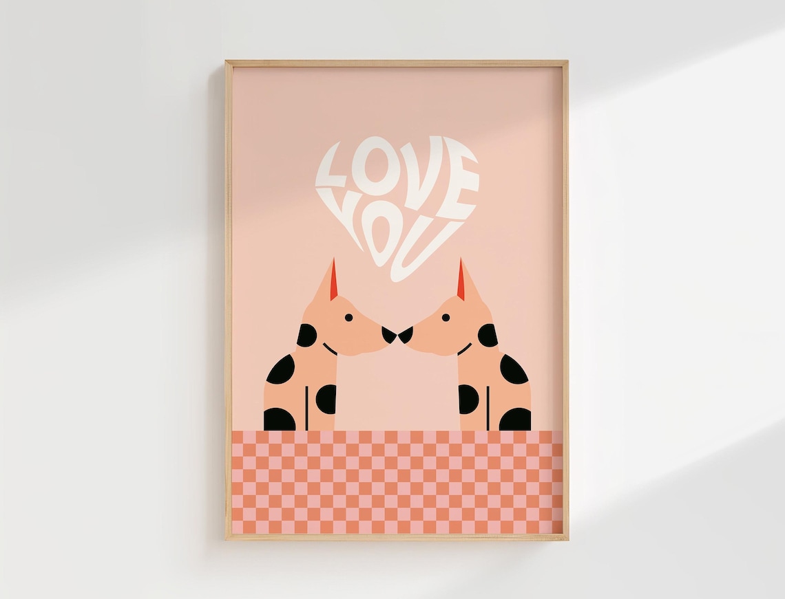 Kids Puppy Poster, Pastel Nursery and Playroom Decor