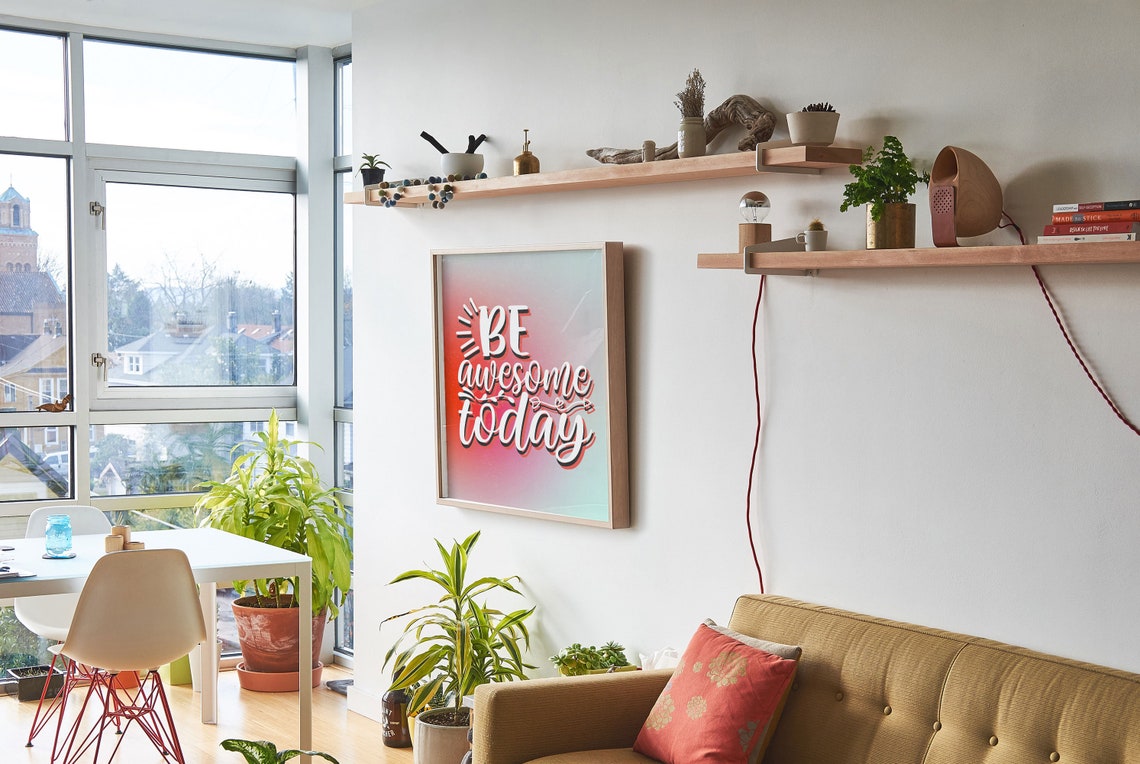 Be Awesome Today Gradient Script Motivational Typography Wall Poster - Image 7