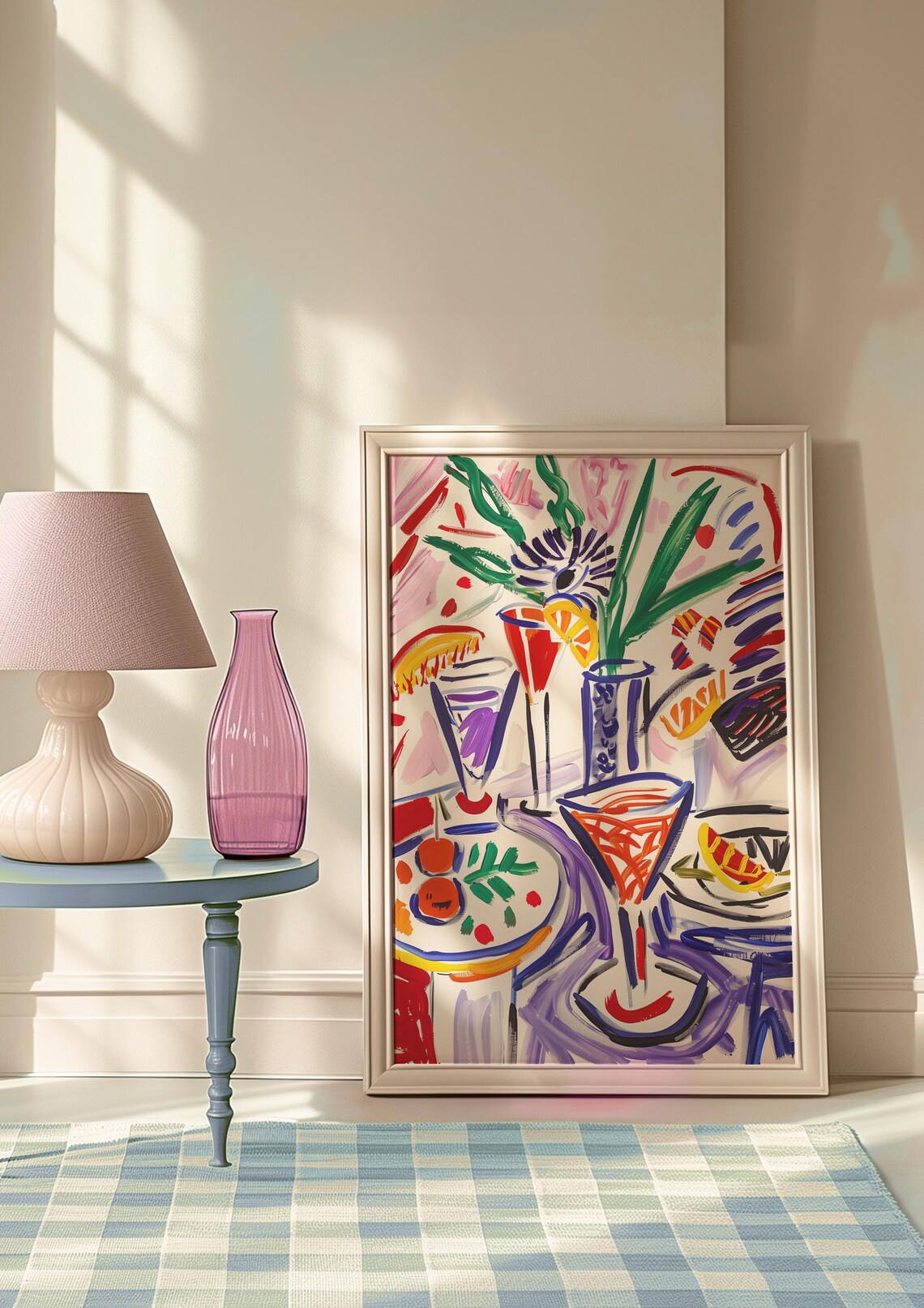 Colorful Cocktail Still Life Martini Glasses Fauvist Bar Art Poster - Image 7