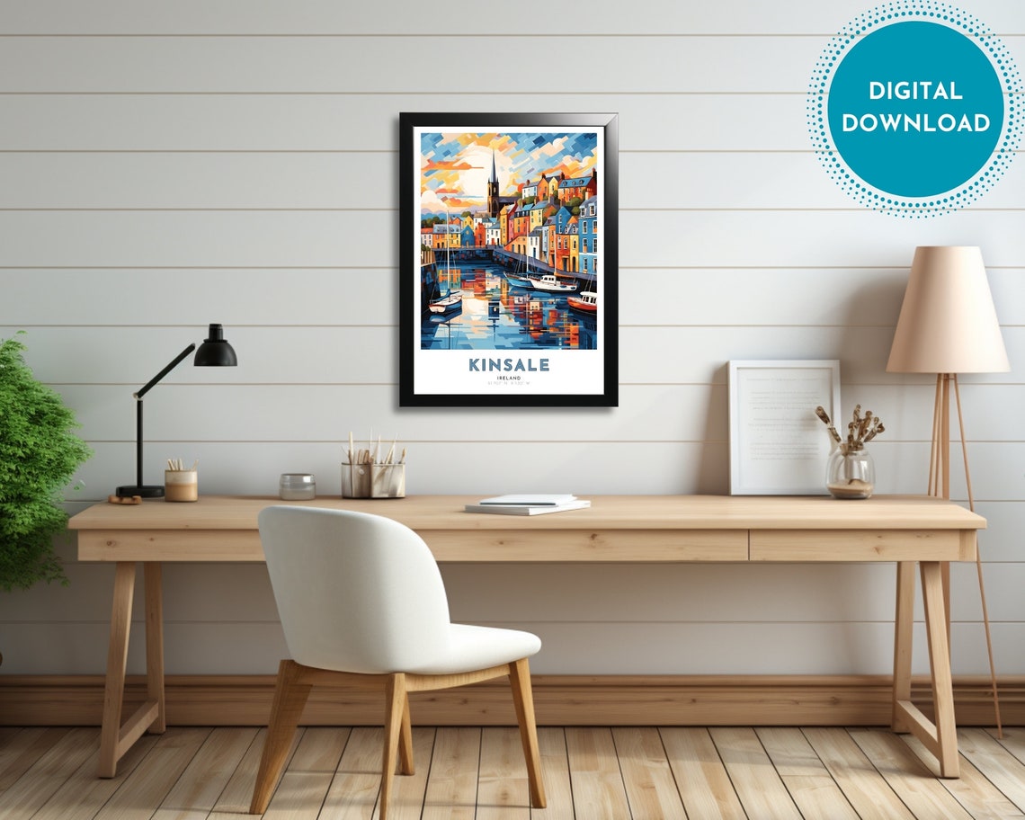 Kinsale Travel Poster Of Ireland Art Nouveau Gift For Lovers Of Kinsale Ireland Wall Art Decor Of Cork Painting - Image 2