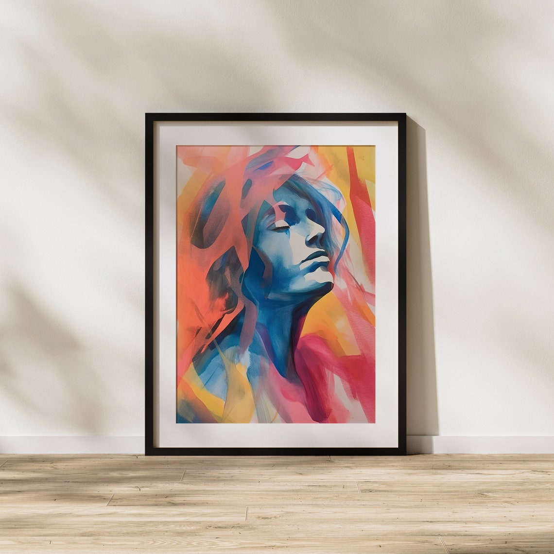 Vibrant Watercolor Woman Portrait Art Illustration Wall Modern - Image 2