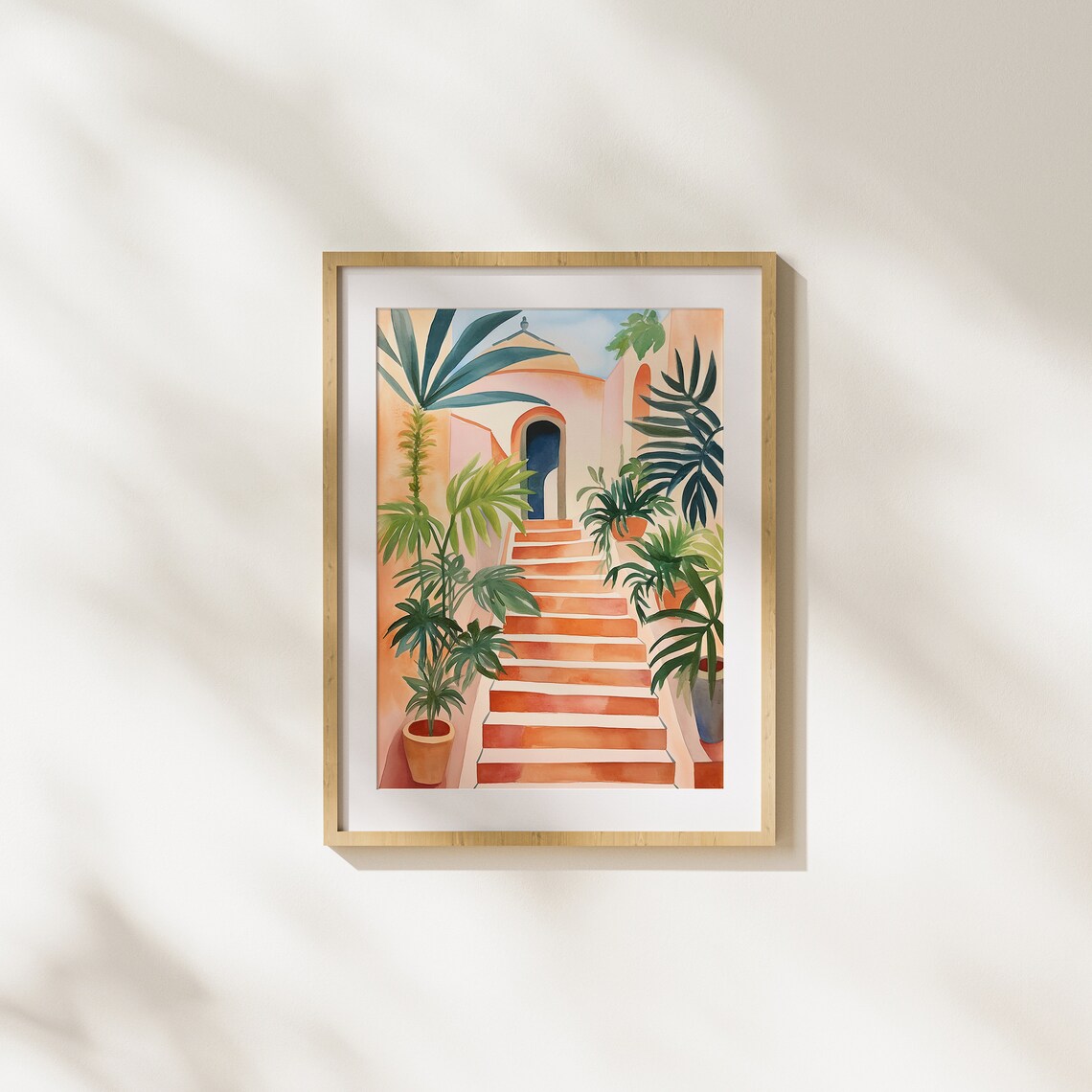Paradise Garden Tropical Plants Palm Realism Modern Art Illustration Mystical