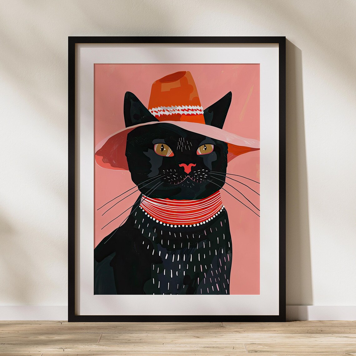 Black Cat Stylish Fun Abstract Art, Surrealism - Image 2