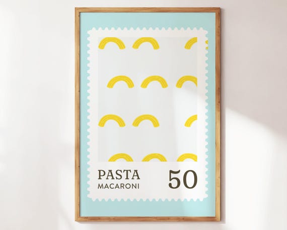 Kitchen Prints Pasta Macaroni Painting Cute Wall Art And Modern Italian Food Canvas Home Gifts Decor