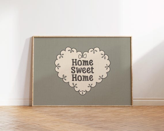 Home Sweet Wall Art Preppy Bedroom Decor Coquette Living Room Print Cute Minimalist Style For Dorms And Apartments