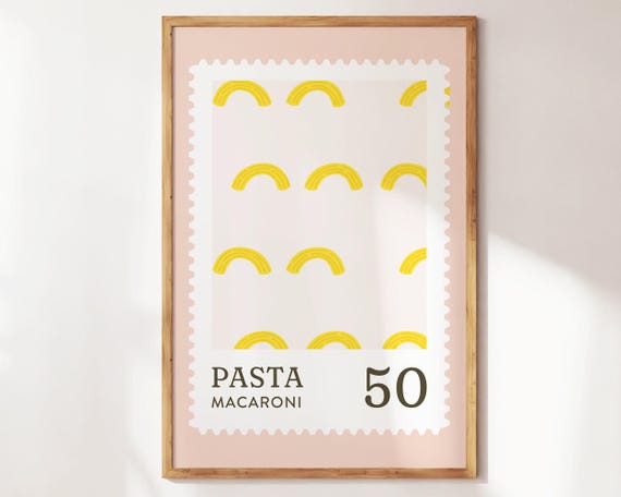 Kitchen Prints Pasta Macaroni Painting Cute Wall Art And Modern Italian Food Canvas Home Gifts Decor