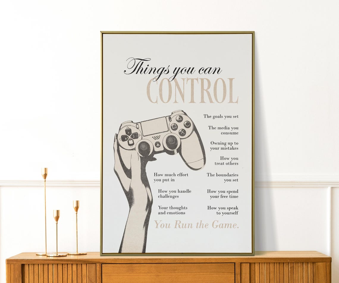Things You Can Control Neutral Gamer Mental Health Quote Poster