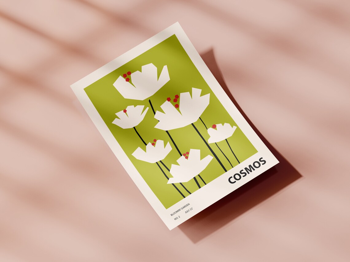 Colorful Flower Illustration Print, Abstract Botanical Decor - Image 2