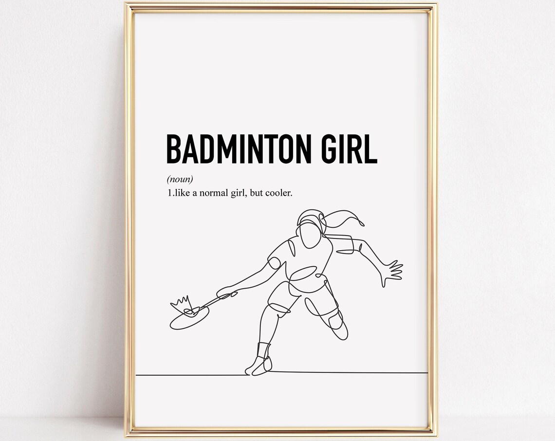 Badminton Girl Print, Sports Wall Art Poster