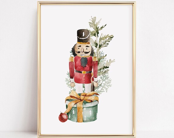 Vintage Nutcracker Christmas Wall Art, Xmas Decor