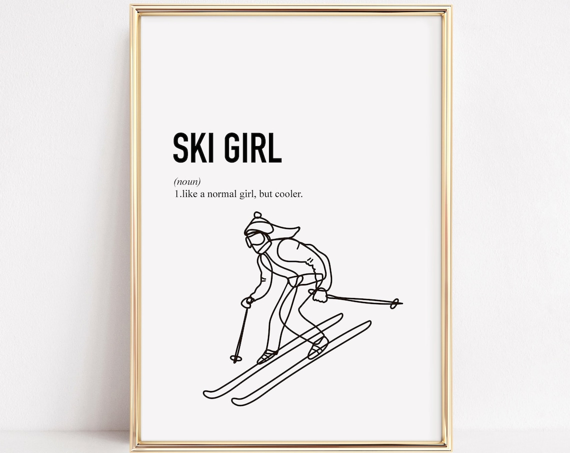 Ski Girl Print, Ski Lover Gift Art Print
